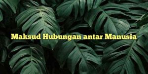 Maksud Hubungan antar Manusia