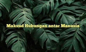 Maksud Hubungan antar Manusia