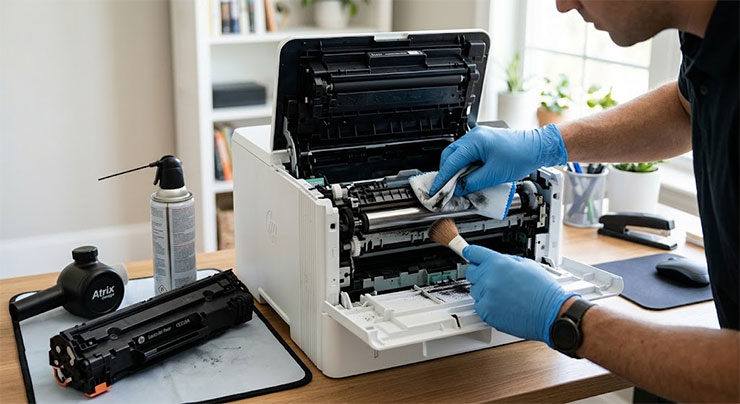 Membersihkan Toner Printer LaserJet